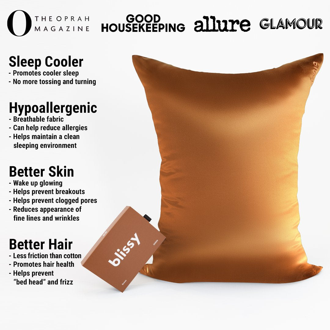 Bronze Mulberry Silk Pillowcase – Blissy Standard