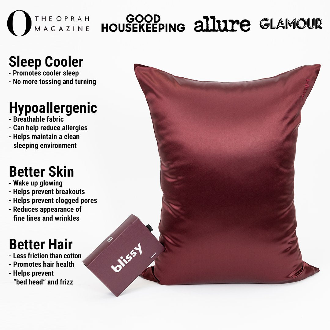 Burgundy Mulberry Silk Pillowcase – Blissy King