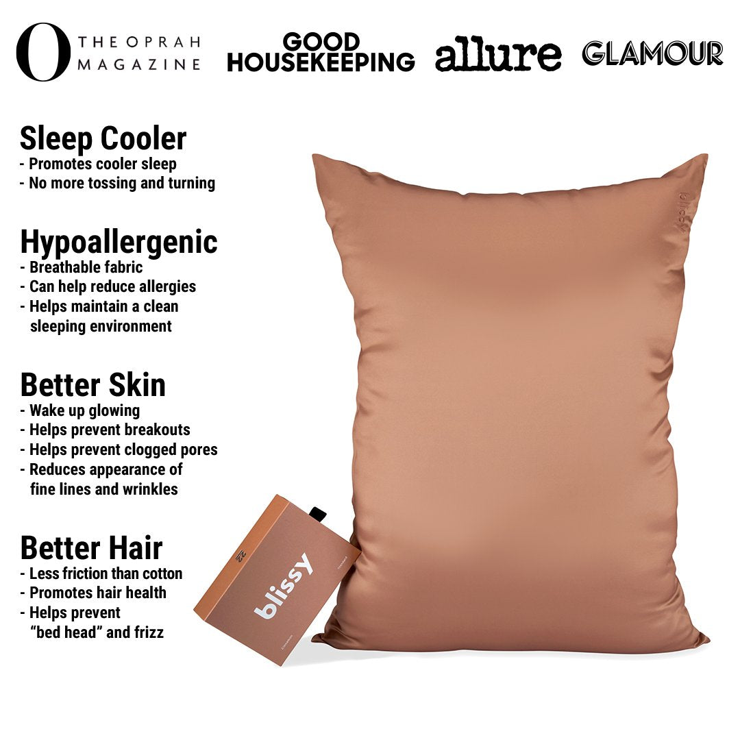 Cinnamon Mulberry Silk Pillowcase – Blissy Standard
