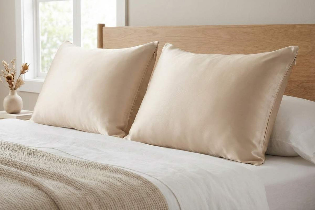 100% mulberry silk pillowcase made from Grade 6A silk fabric with hidden zipper closure