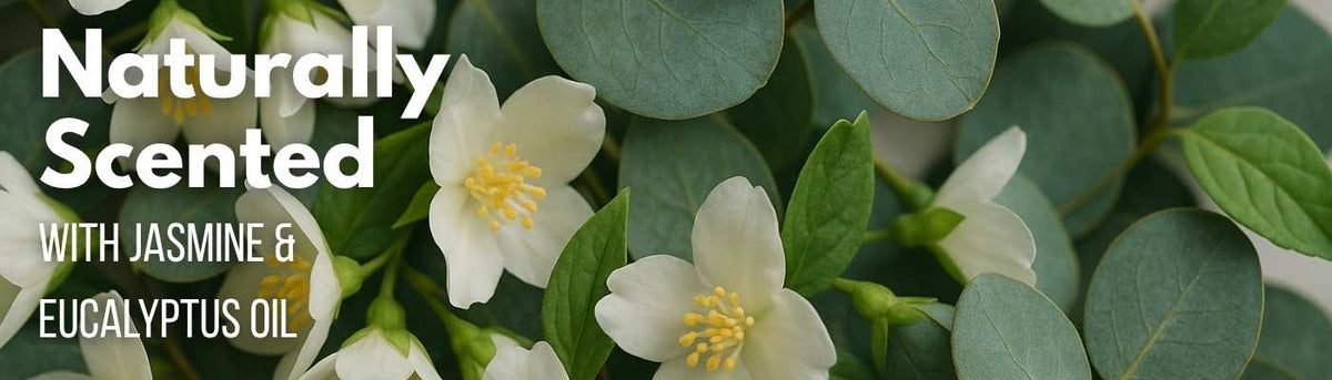 Naturally scented candle: Jasmine & Eucalyptus