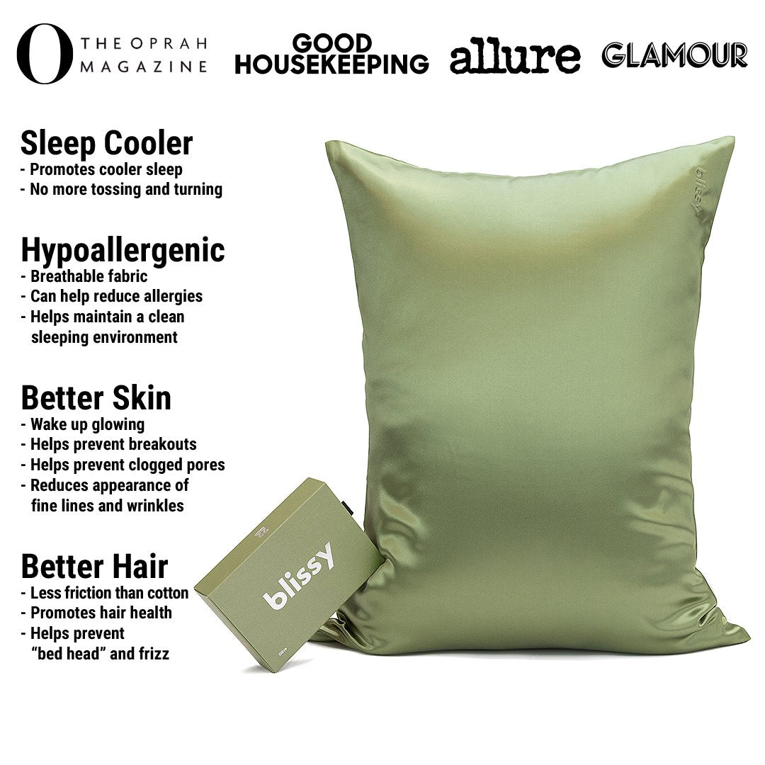 Olive Mulberry Silk Pillowcase – Blissy King