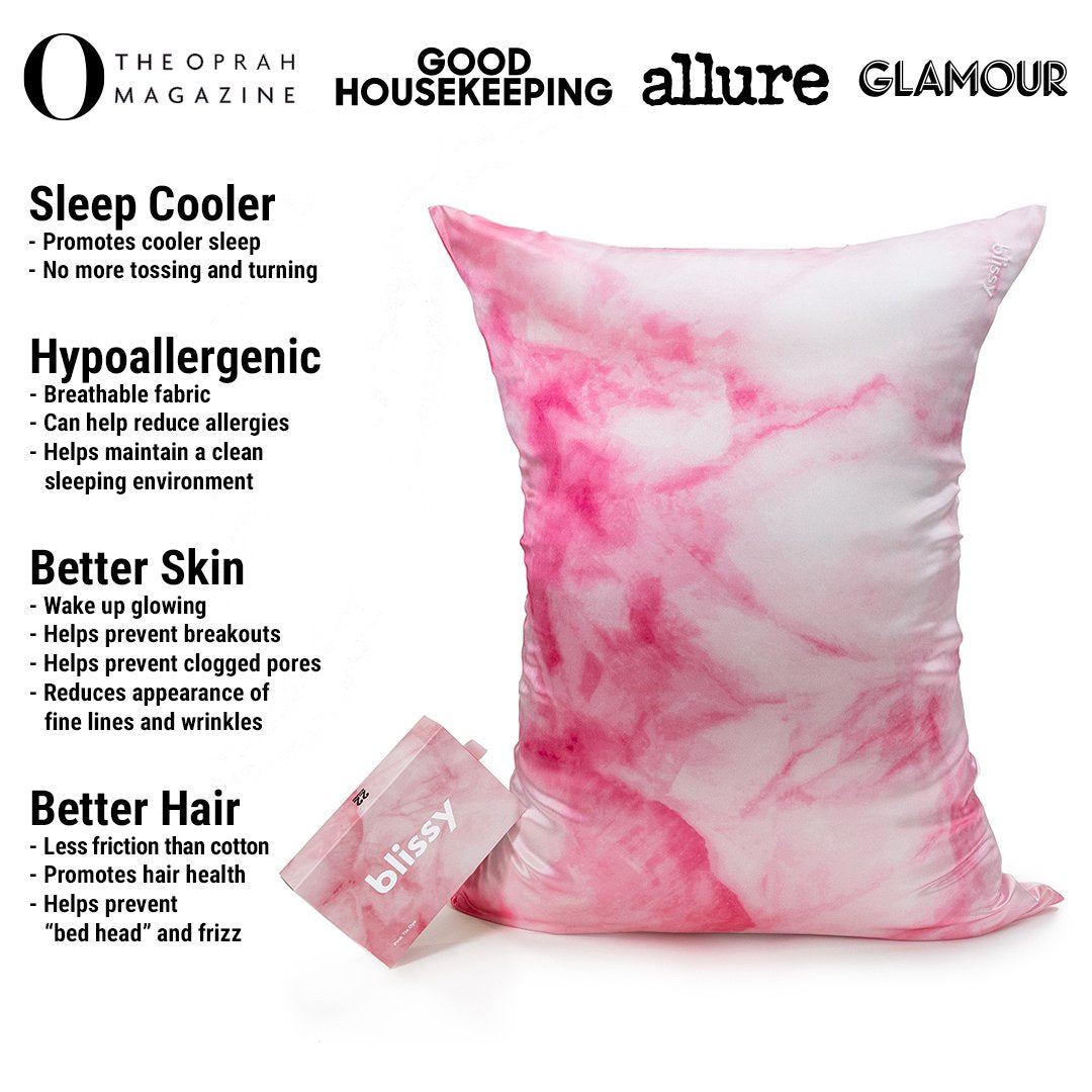 Pink Tie-Dye Mulberry Silk Pillowcase – Blissy Queen