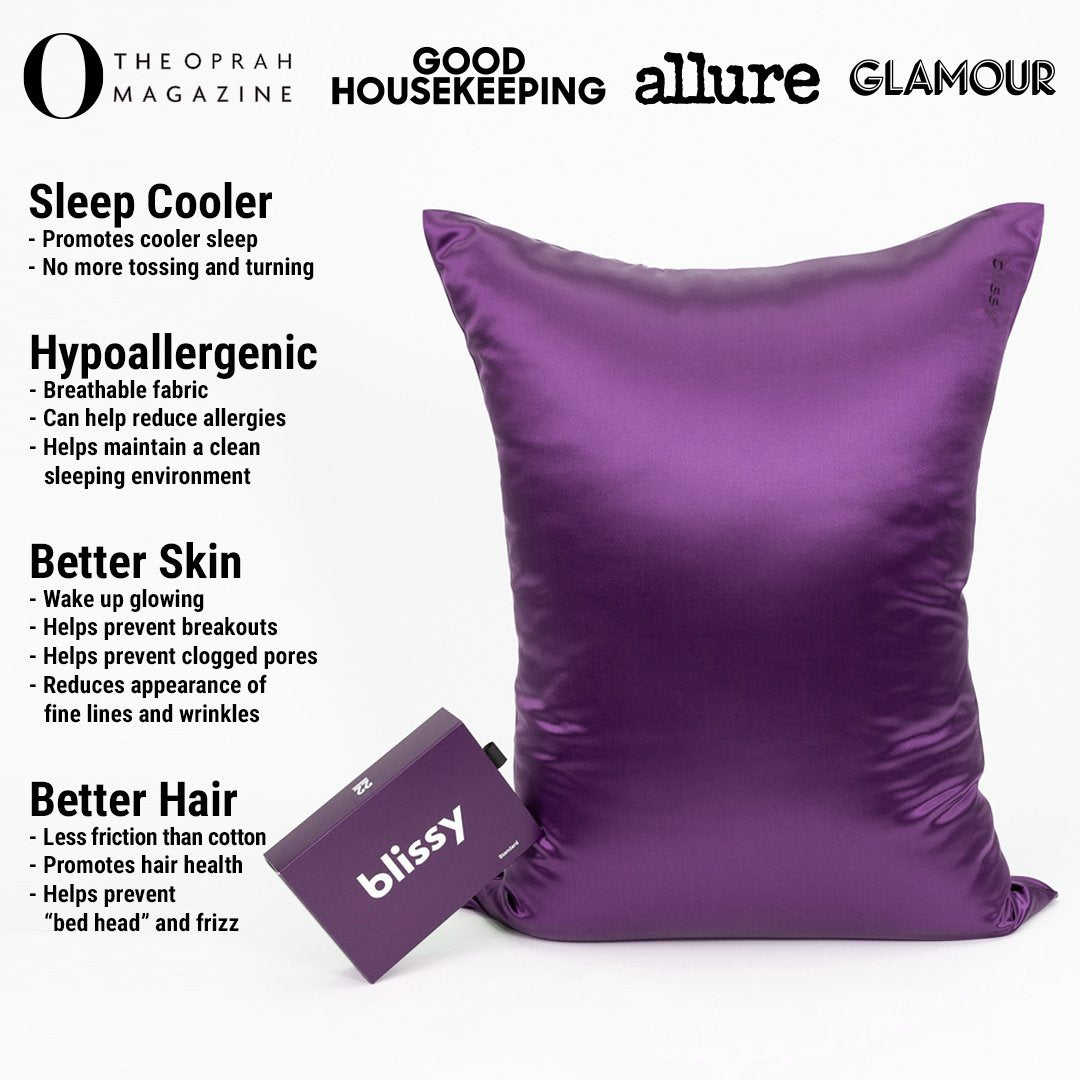 Royal Purple Mulberry Silk Pillowcase – Blissy King