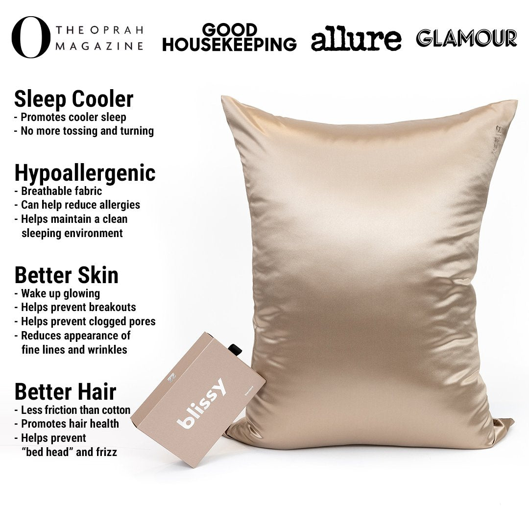 Taupe Mulberry Silk Pillowcase – Blissy King