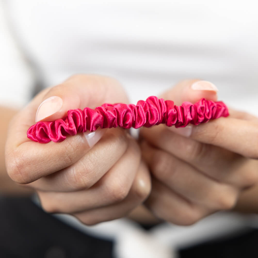 Blissy Mulberry Silk Blissy Skinny Scrunchies – Hibiscus