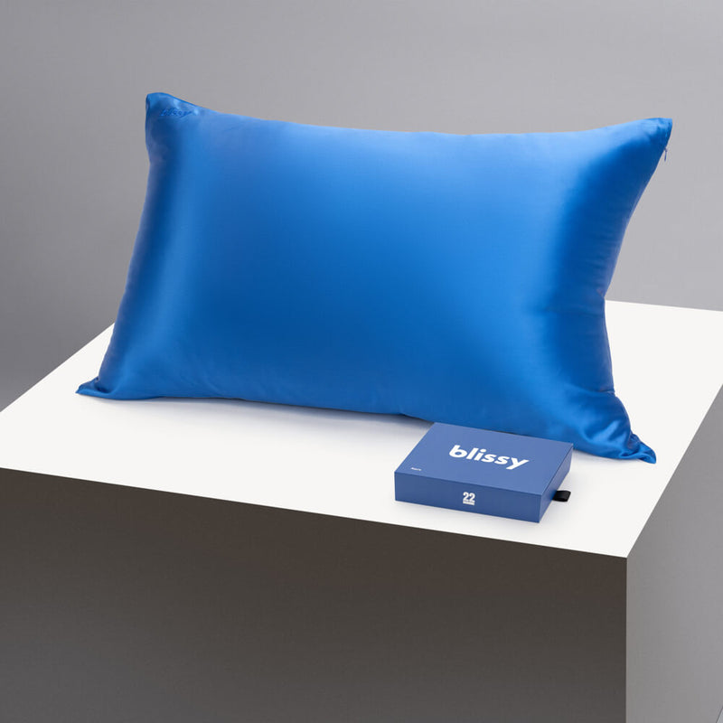 Pillowcase - Azure - Queen - Blissy Queen Azure Pillowcase – 22 Momme Mulberry Silk, 100% Silk