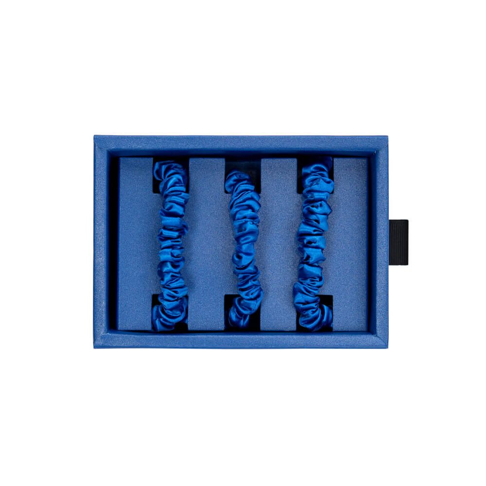 Blissy Azure Silk Blissy Skinny Scrunchies Detail –