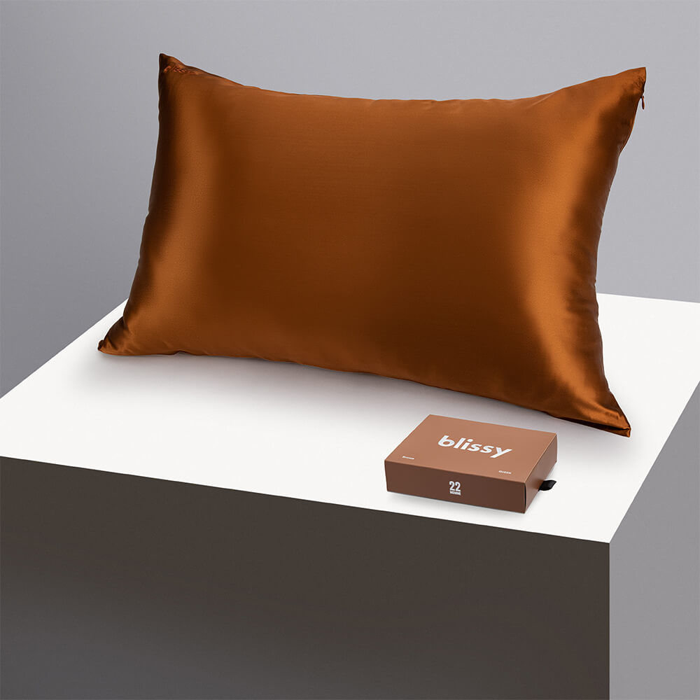 Blissy King Bronze Pillowcase – 22 Momme Mulberry Silk, 100% Silk