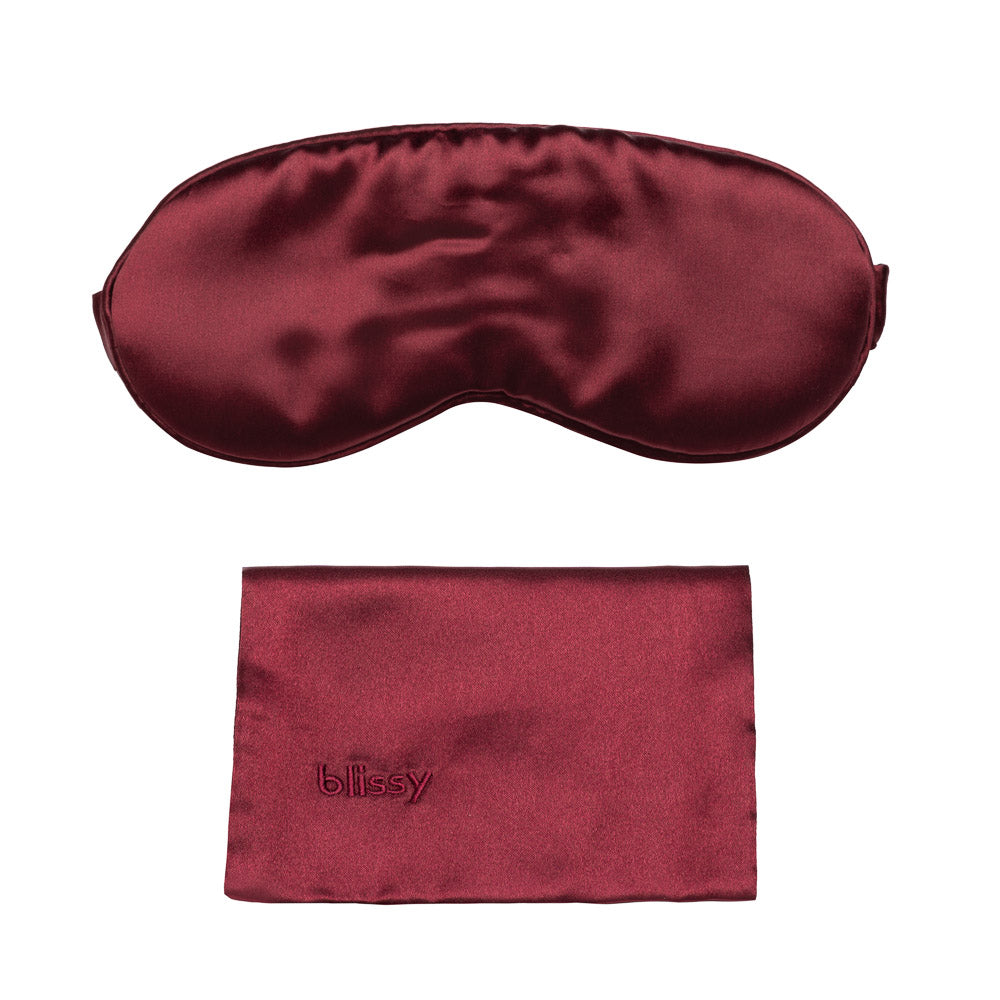 Blissy Burgundy Sleep Mask Lifestyle – Mulberry Silk