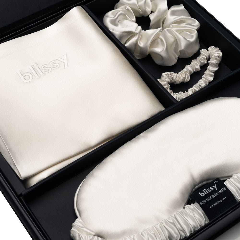 Blissy Mulberry Silk Blissy Dream Set – White Standard