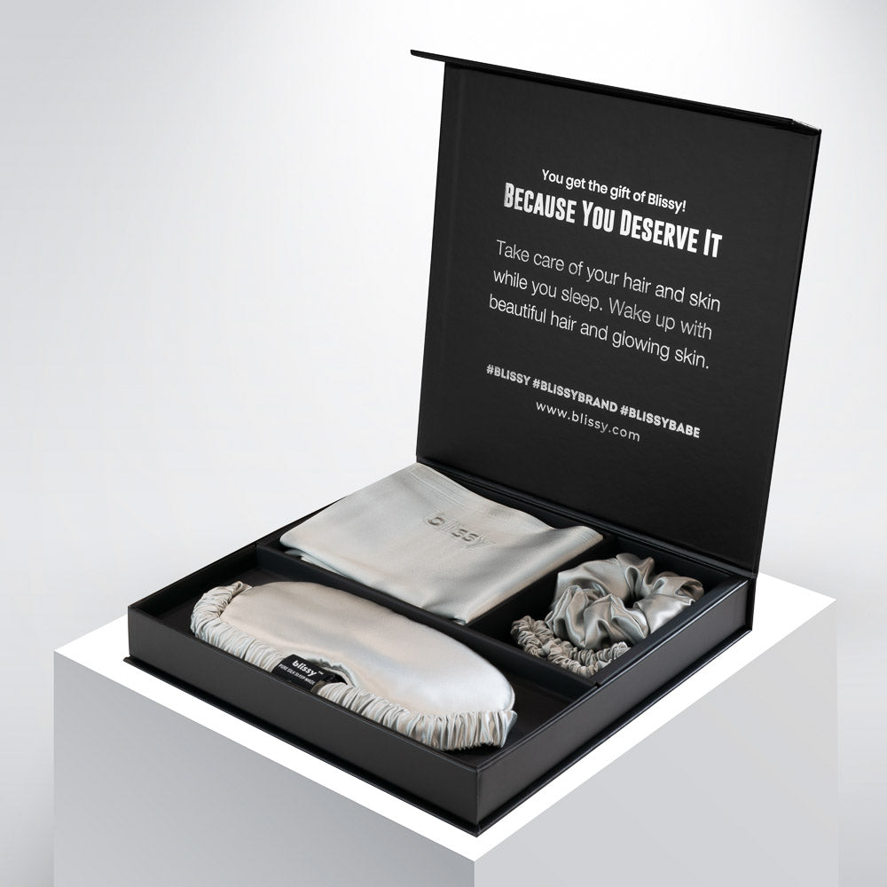 Blissy 100% Mulberry Silk Blissy Dream Gift Set Lifestyle – Mulberry Silk