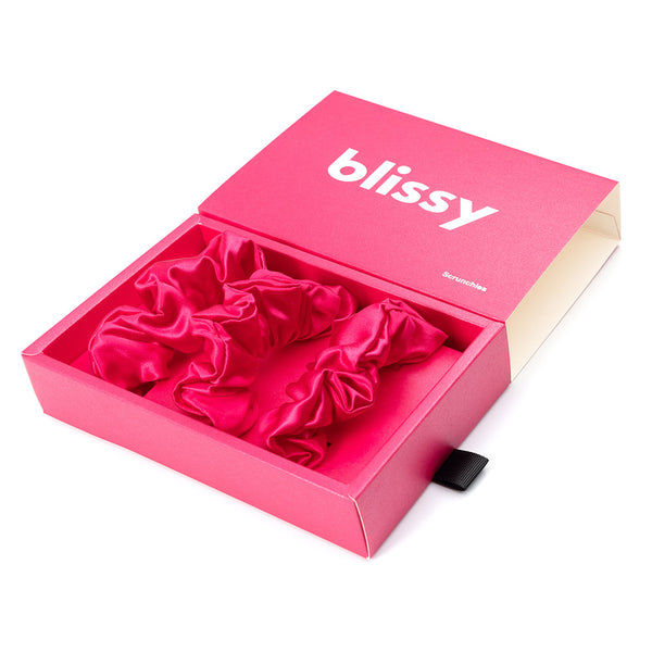 Blissy Hibiscus Blissy Scrunchies – 22 Momme Mulberry Silk, 100% Silk