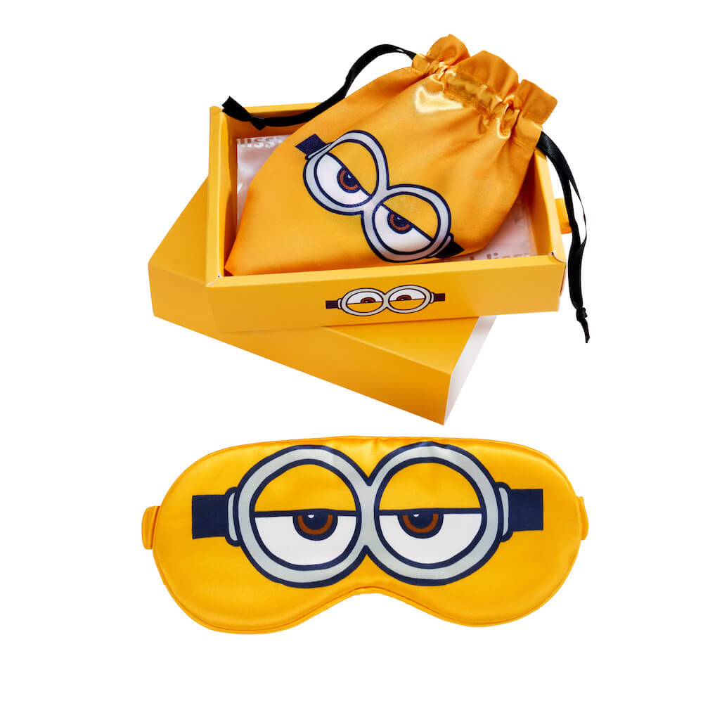 Blissy Sleepyhead Minion Silk Junior Sleep Mask Detail –