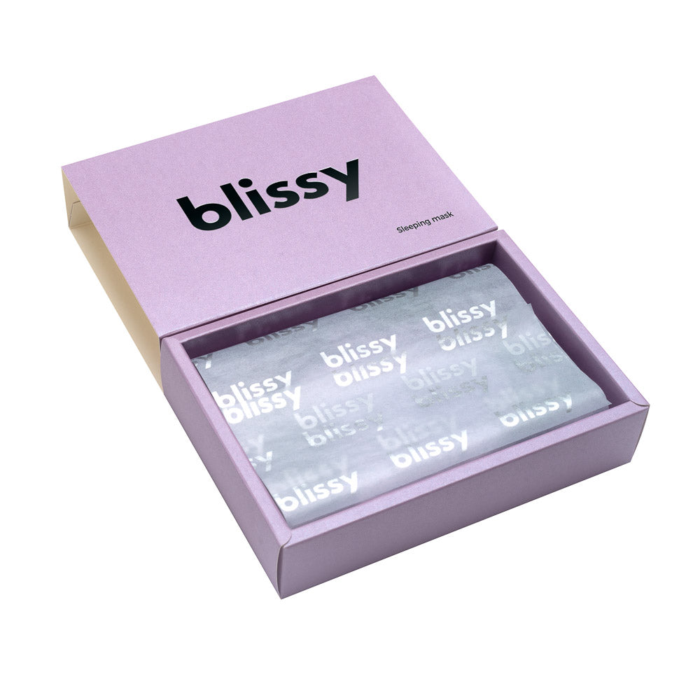 Blissy Lavender Silk Sleep Mask Detail –