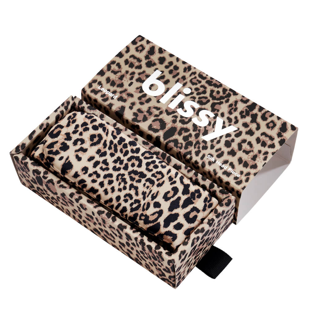 Blissy Leopard Blissy Beauty Band – 22 Momme Mulberry Silk, 100% Silk