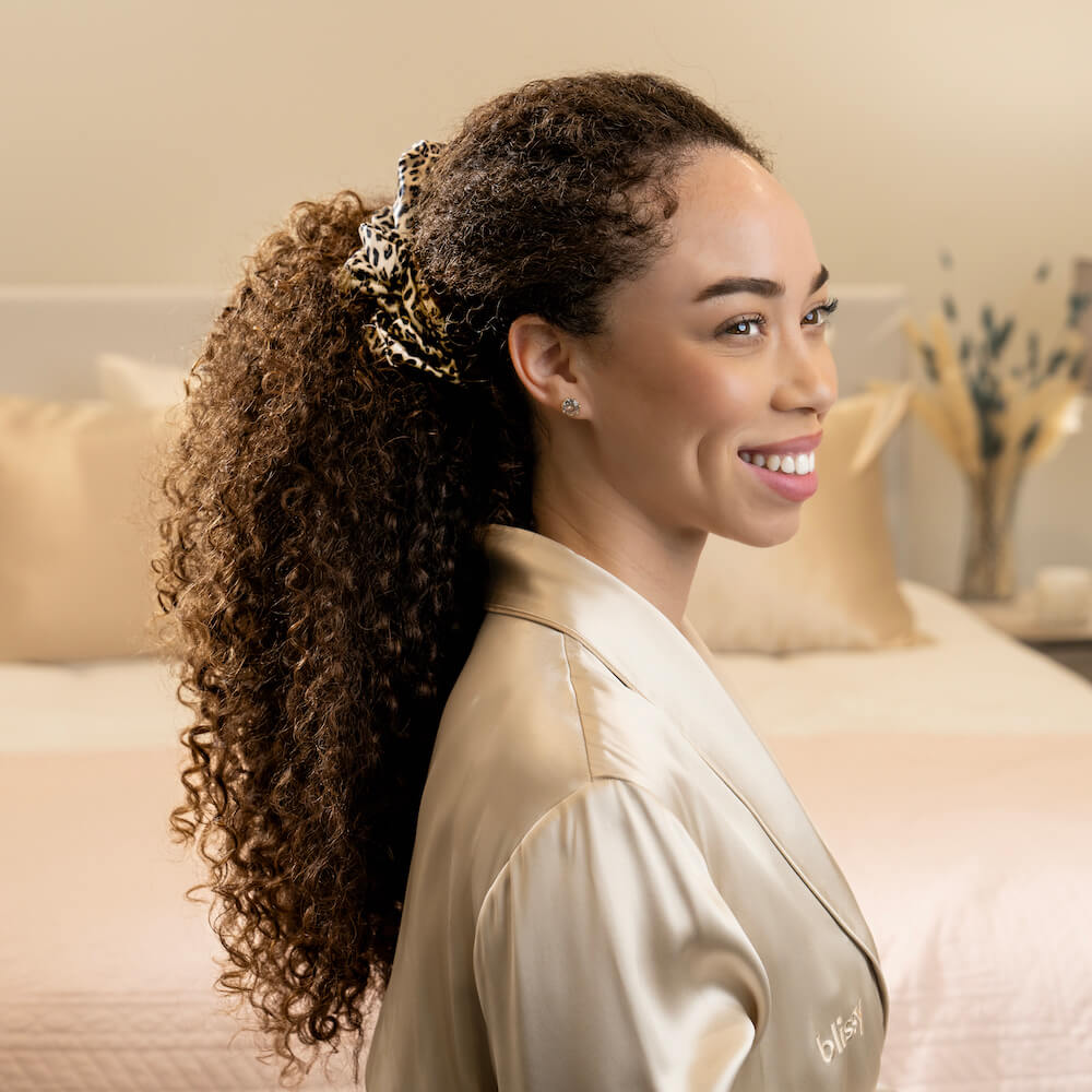 Leopard Blissy Oversized Scrunchie – Blissy Premium Silk