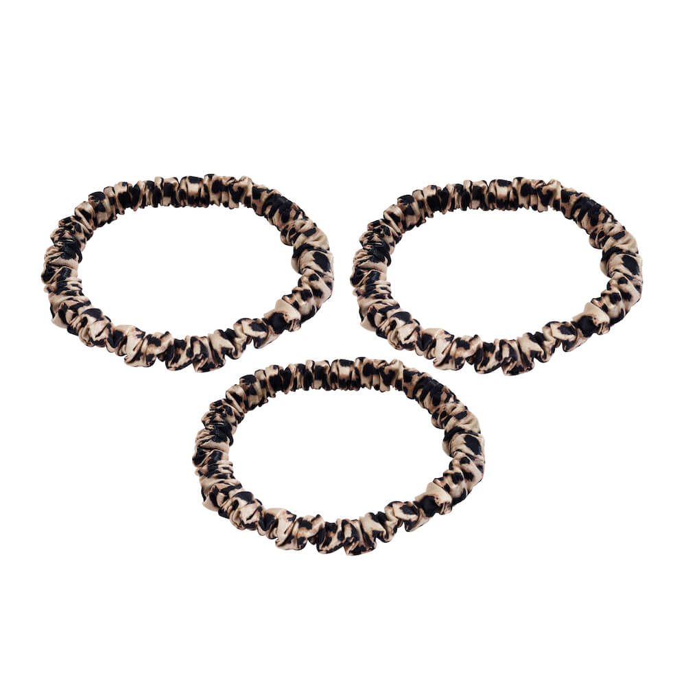 Blissy Leopard Silk Blissy Skinny Scrunchies Detail –