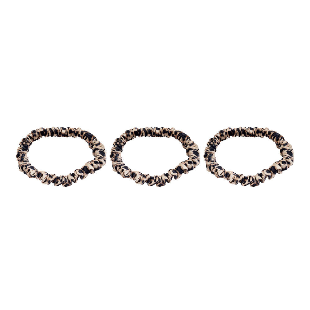 Blissy Leopard Blissy Skinny Scrunchies Lifestyle – Mulberry Silk