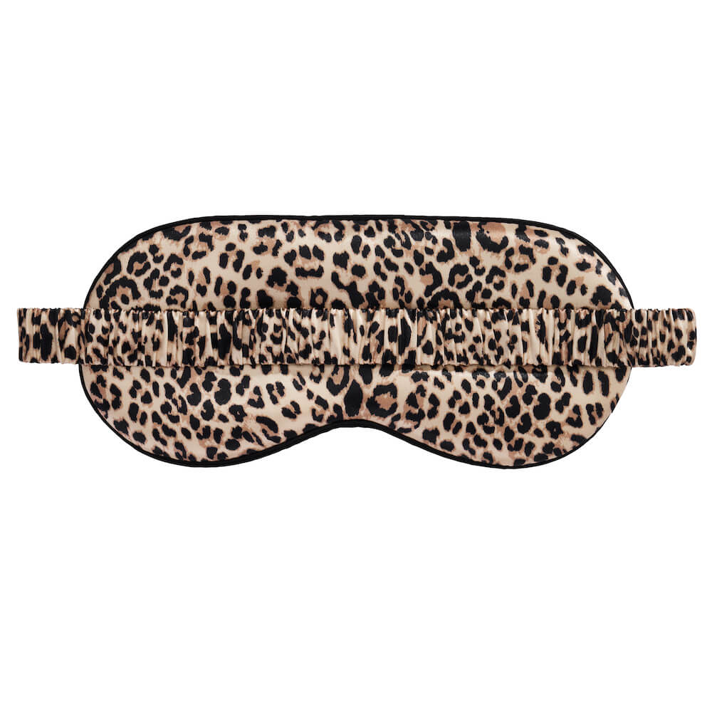 Leopard Sleep Mask Close-Up – Blissy 22 Momme Silk