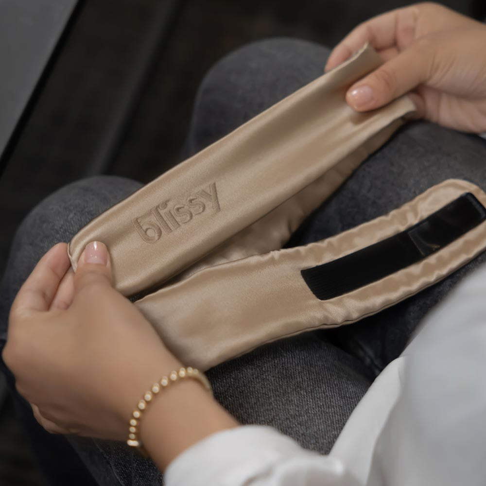 Blissy Taupe Blissy Beauty Band Lifestyle – Mulberry Silk