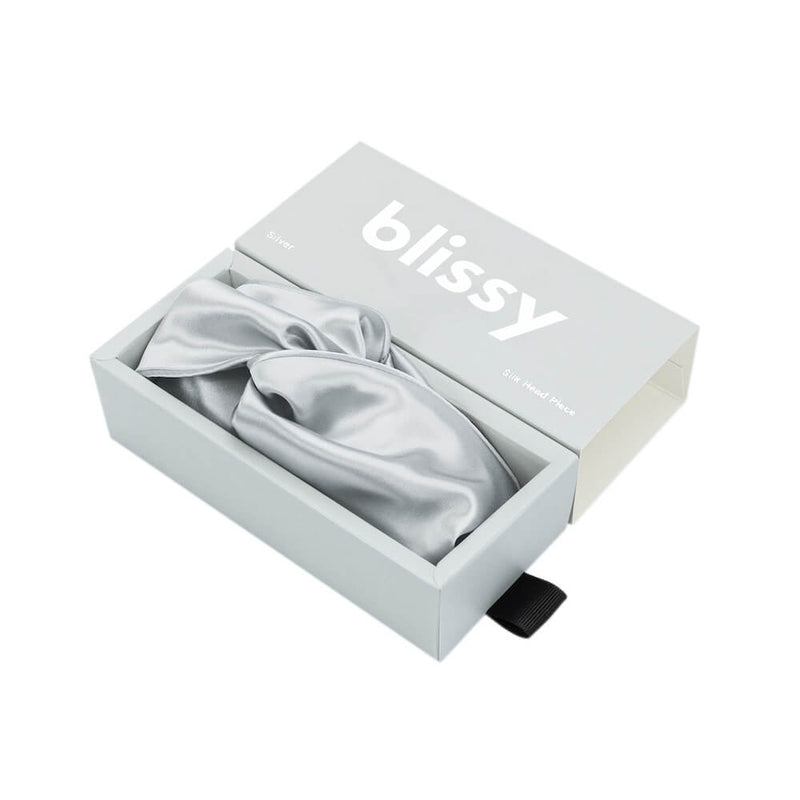 Blissy Head Piece - Silver - Blissy Silver Blissy Head Piece – 22 Momme Mulberry Silk, 100% Silk