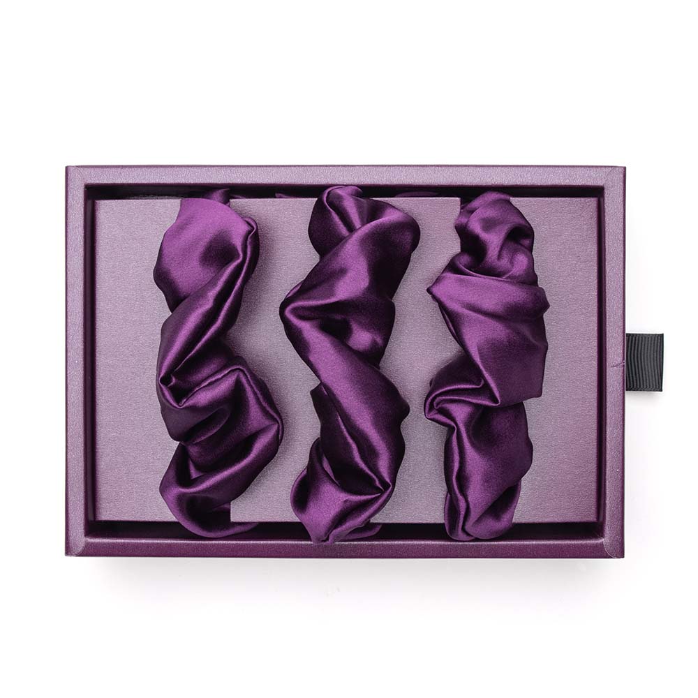 Blissy Royal Purple Blissy Scrunchies Lifestyle – Mulberry Silk