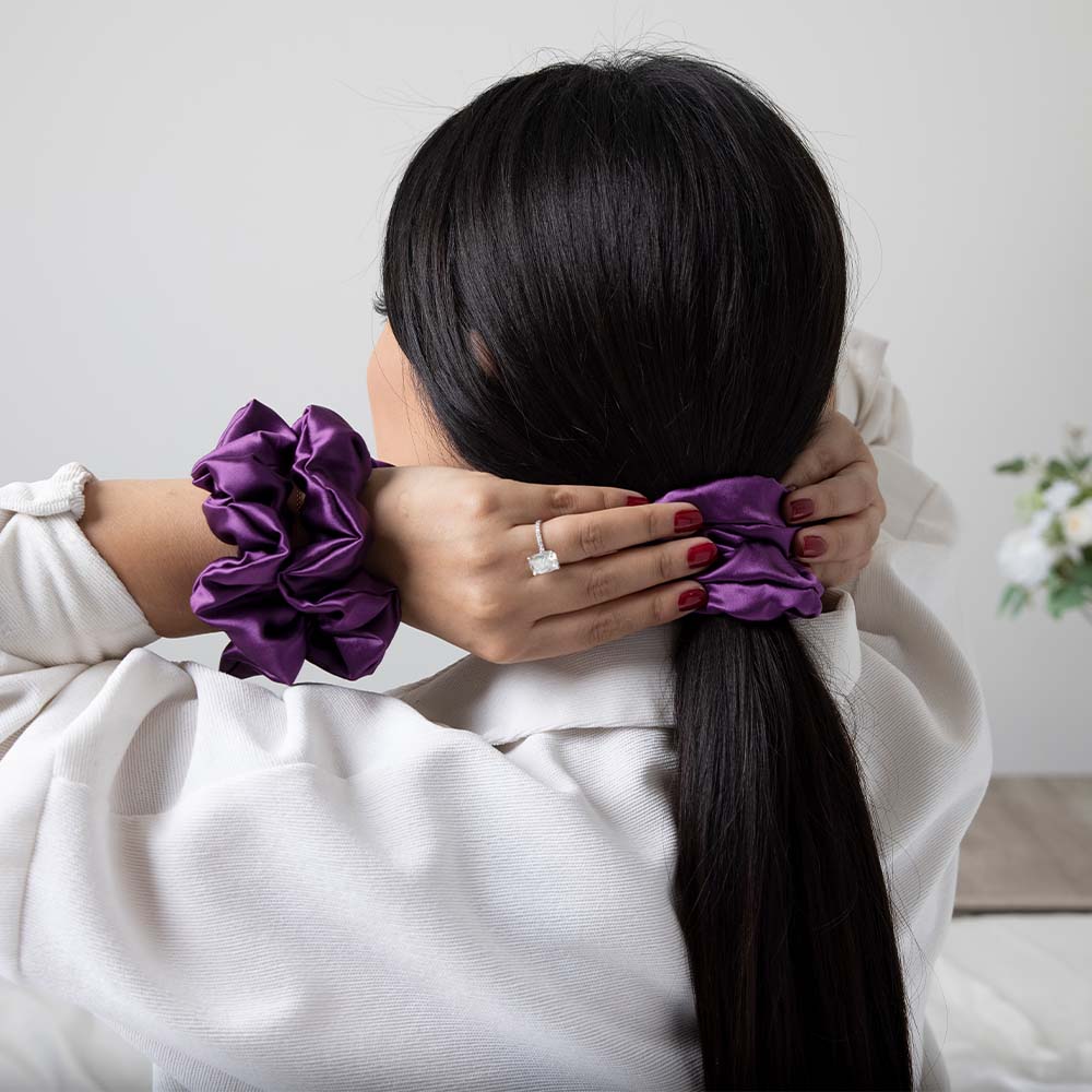 Royal Purple Mulberry Silk Blissy Scrunchies – Blissy
