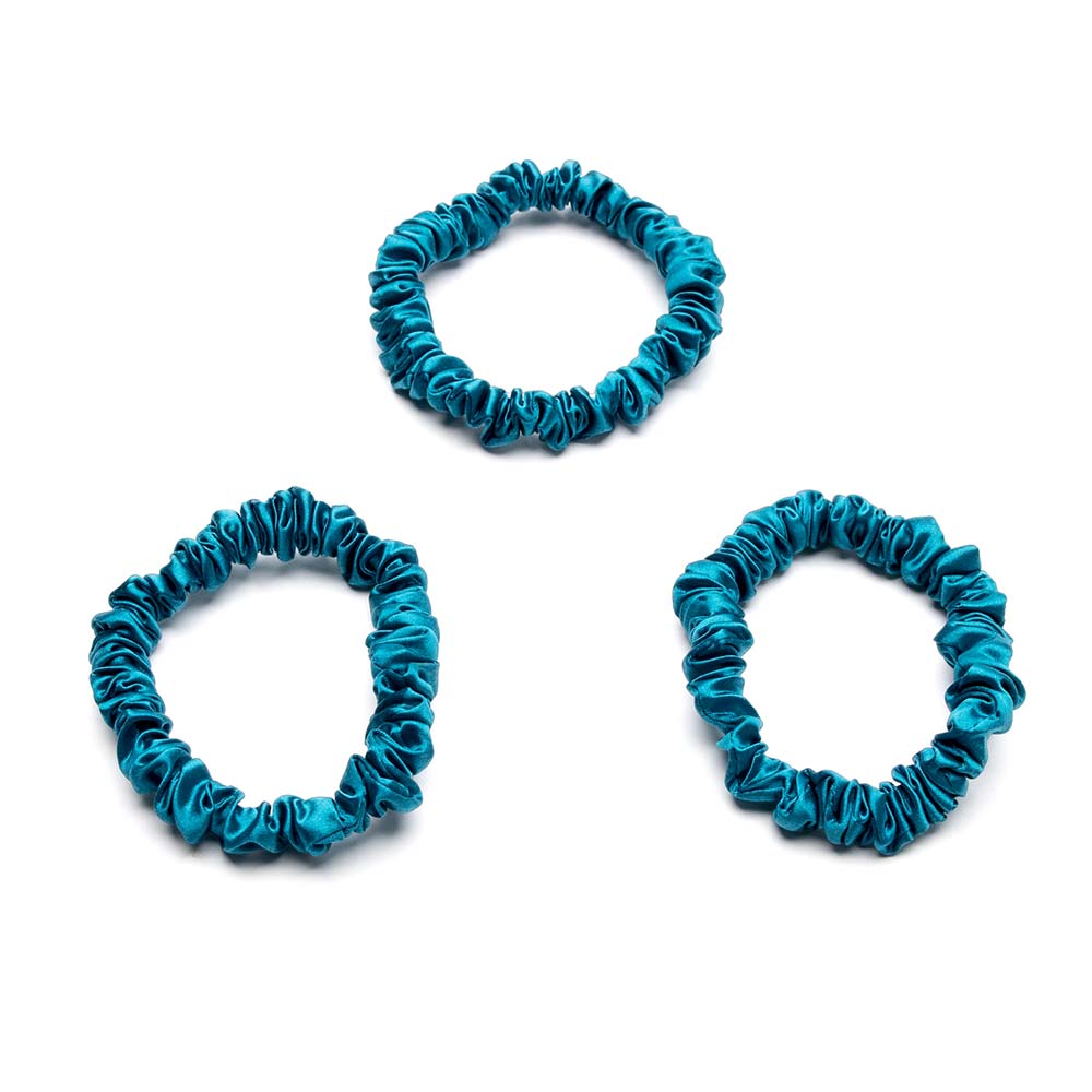 Blissy Aqua Silk Blissy Skinny Scrunchies Detail –