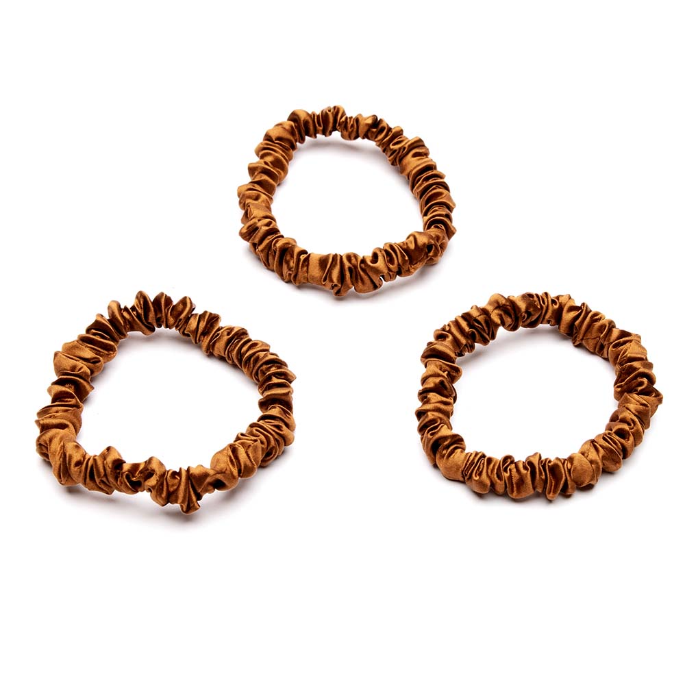 Blissy Bronze Silk Blissy Skinny Scrunchies Detail –