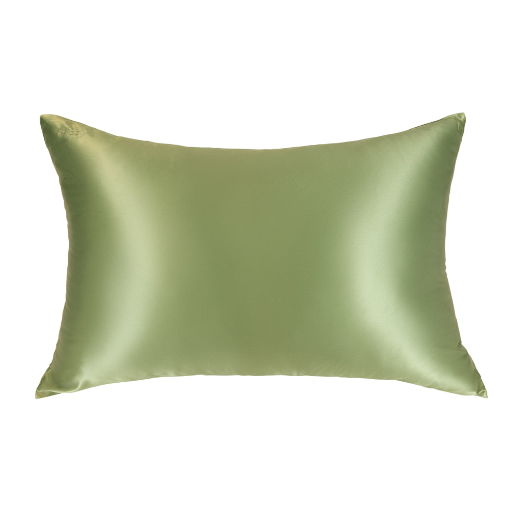 Blissy Olive Silk Pillowcase Detail – King