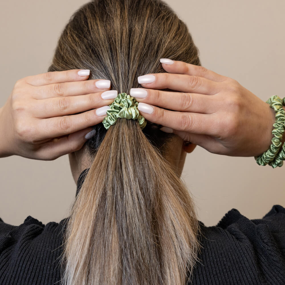 Olive Mulberry Silk Blissy Skinny Scrunchies – Blissy