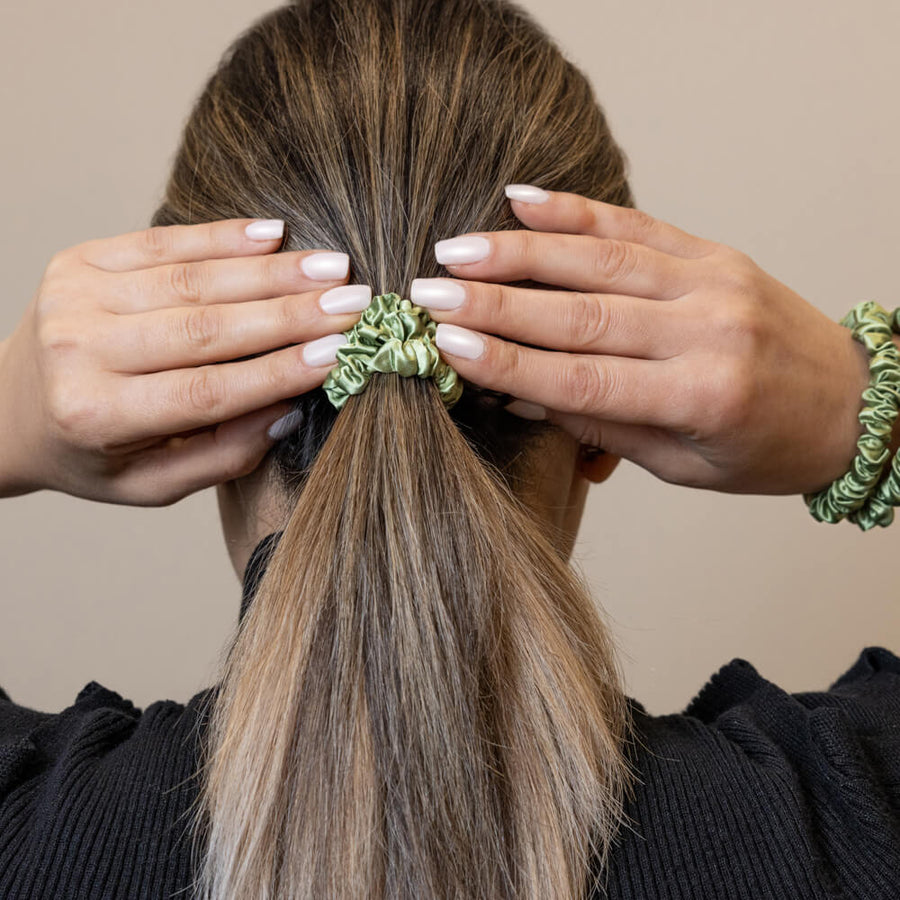 Olive Mulberry Silk Blissy Skinny Scrunchies – Blissy