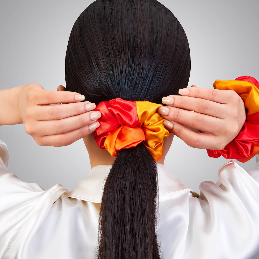 Blissy Mulberry Silk Blissy Scrunchies – Orange Ombre