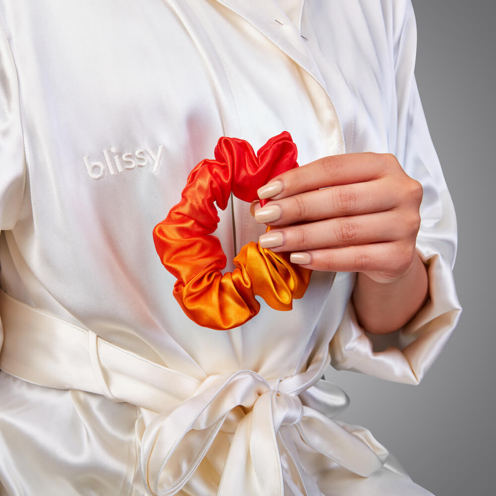 Orange Ombre Blissy Scrunchies – Blissy Premium Silk