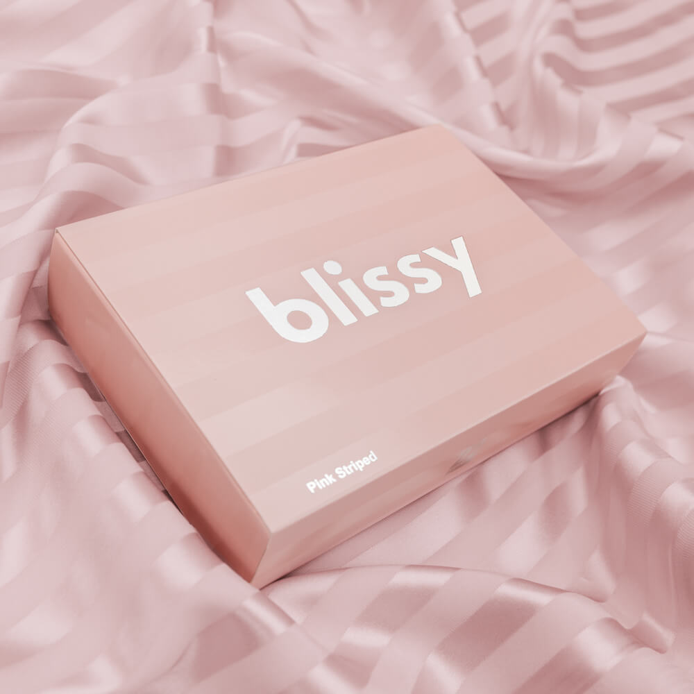 Blissy Pink Striped Silk Pillowcase Detail – King