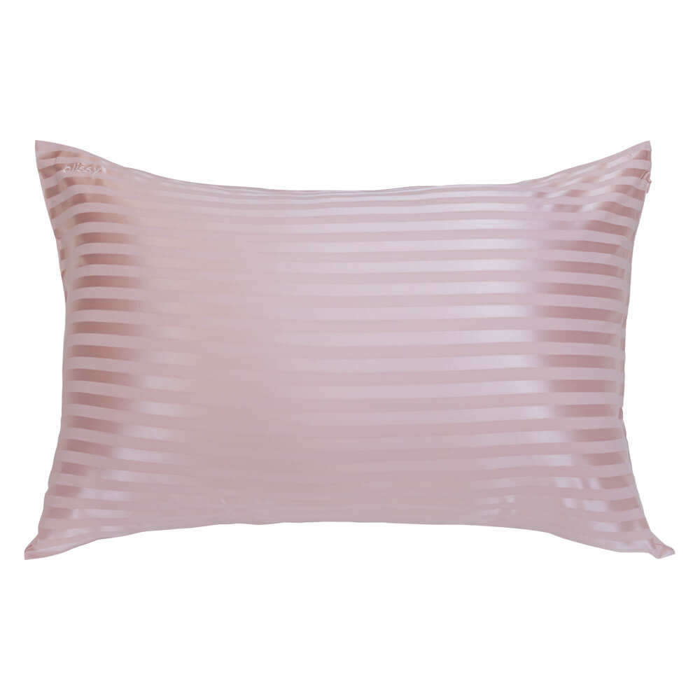 Blissy Pink Striped Silk Pillowcase Detail – King