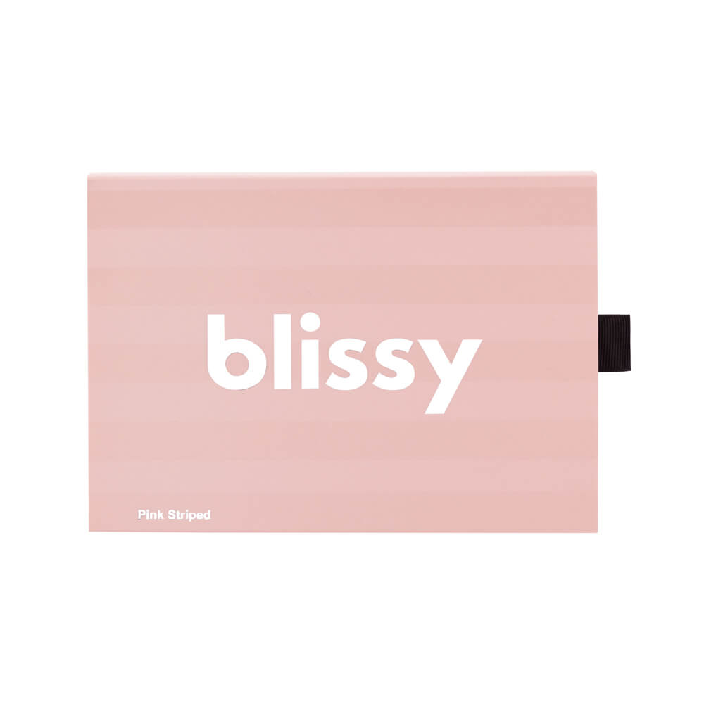 Blissy King Pink Striped Pillowcase Lifestyle – Mulberry Silk