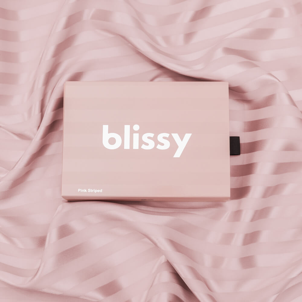 Queen Pink Striped Pillowcase – Blissy Premium Silk