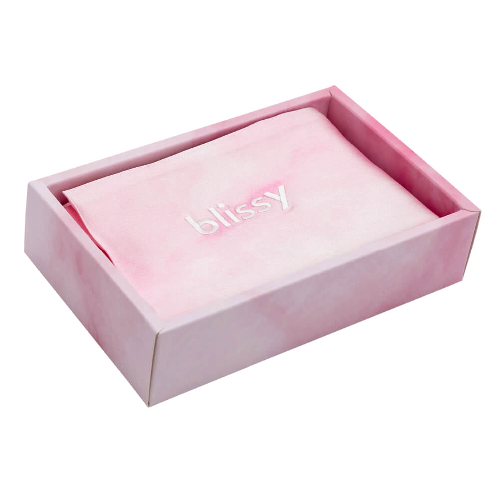 Blissy Pink Tie-Dye Silk Pillowcase Detail – Queen