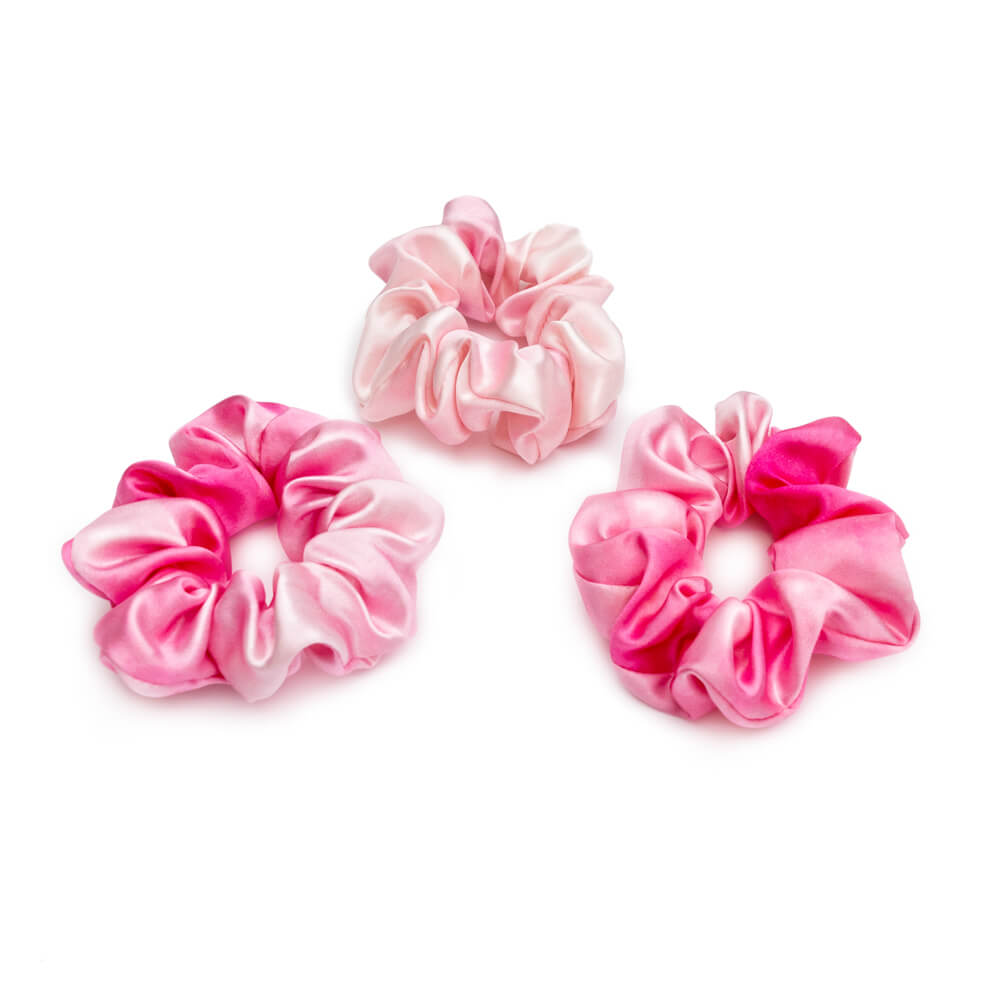 Blissy Pink Tie-Dye Silk Blissy Scrunchies Detail –