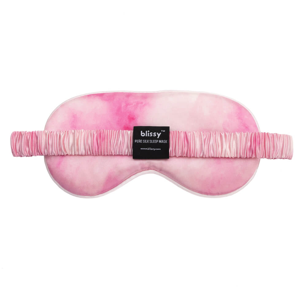 Blissy Pink Tie-Dye Silk Sleep Mask Detail –