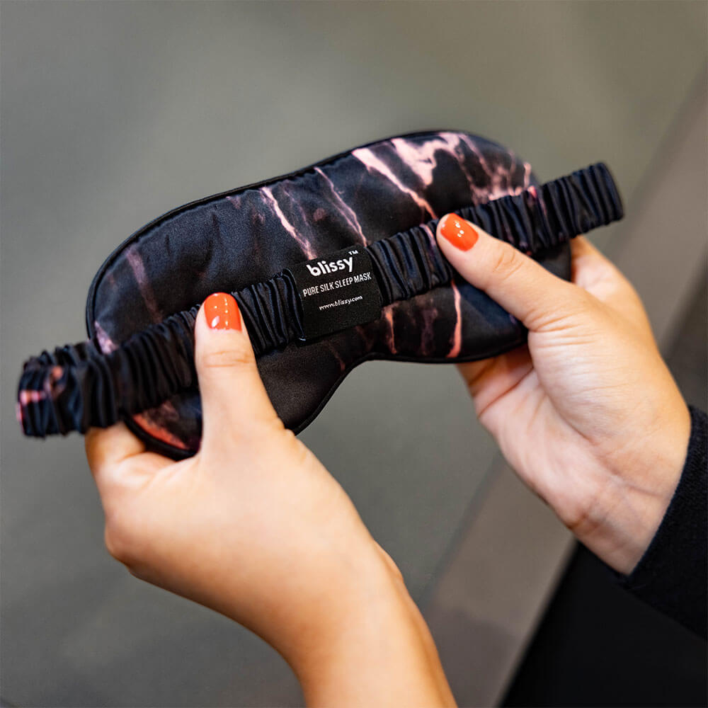 Rose Black Marble Sleep Mask – Blissy Premium Silk