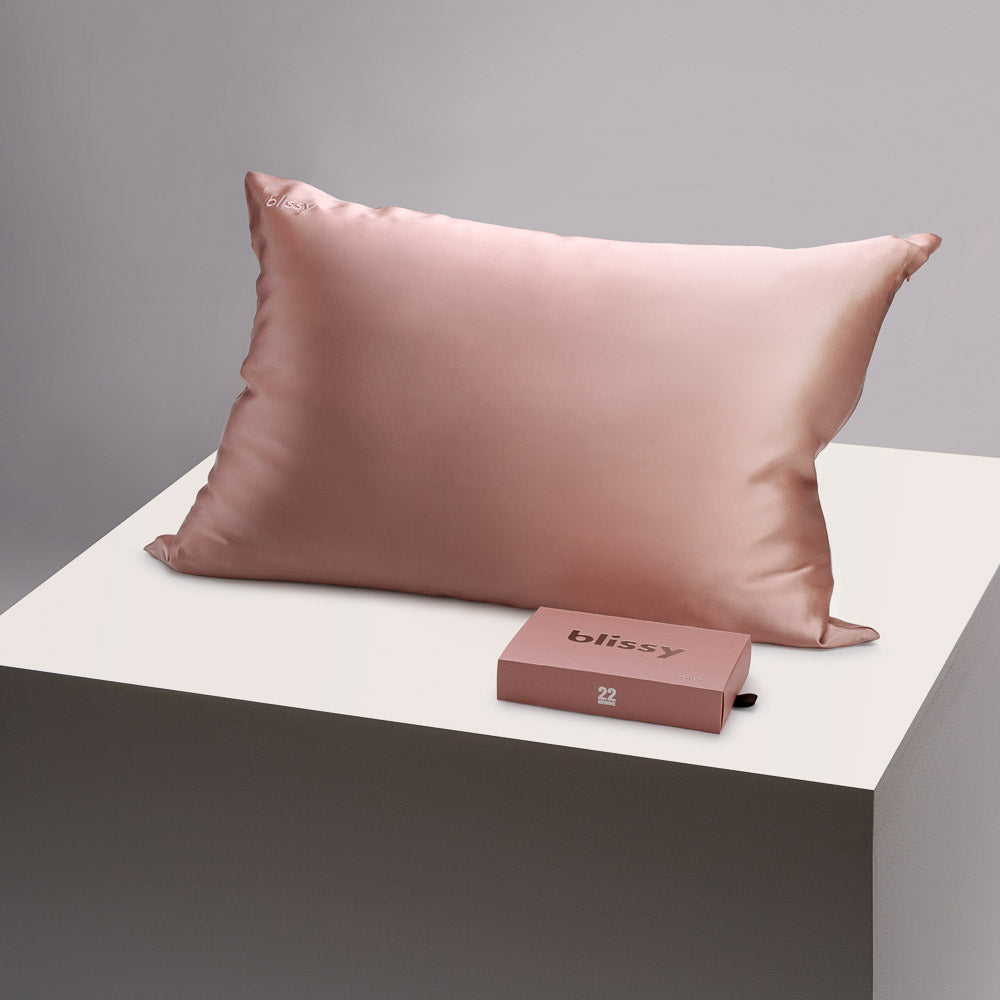 Blissy Queen Rose Gold Pillowcase – 22 Momme Mulberry Silk, 100% Silk