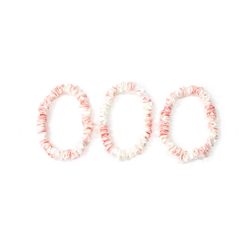 Blissy Skinny Scrunchies - Rose White Marble