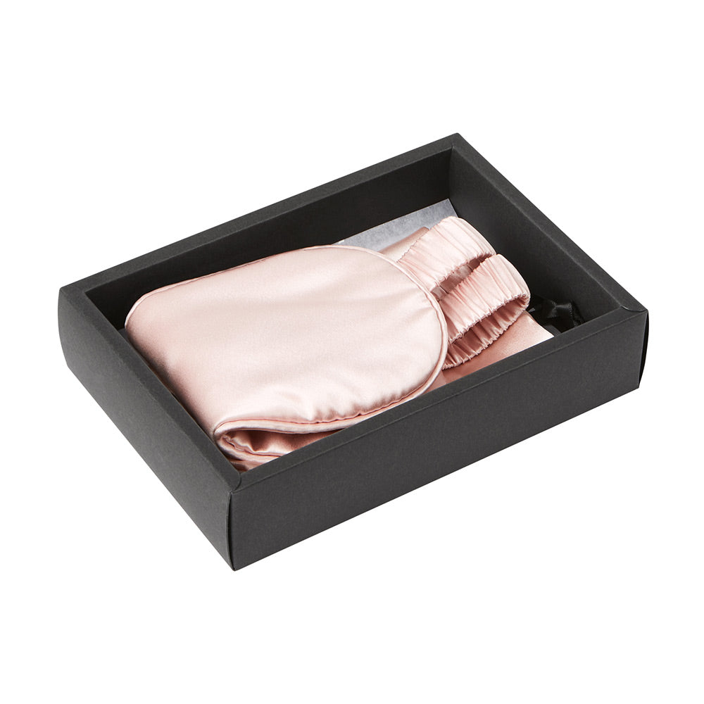 Pink Sleep Mask Close-Up – Blissy 22 Momme Silk