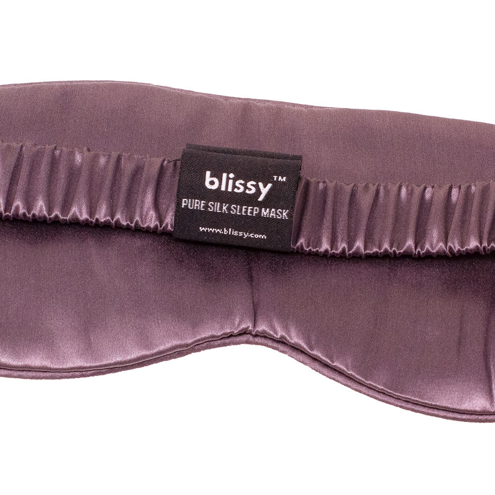 Plum Sleep Mask Close-Up – Blissy 22 Momme Silk