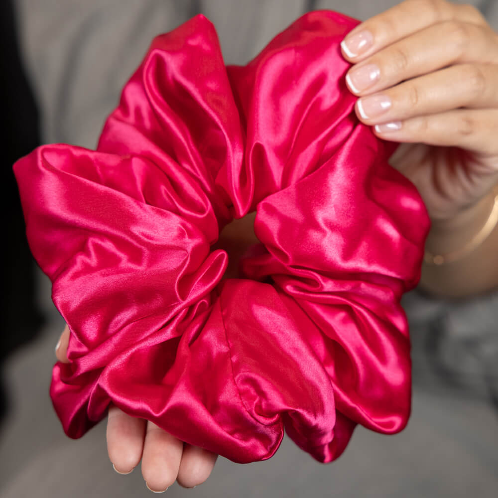 Blissy Hibiscus Silk Blissy Oversized Scrunchie Detail –