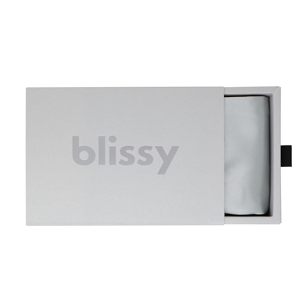 Blissy Silver Silk Pillowcase Detail – Standard