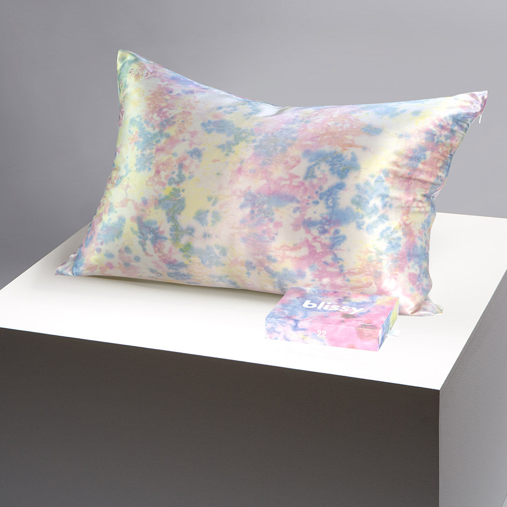 Blissy Standard Yellow Tie-Dye Pillowcase – 22 Momme Mulberry Silk, 100% Silk